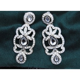 Diamond Kundan Dangler Earrings
